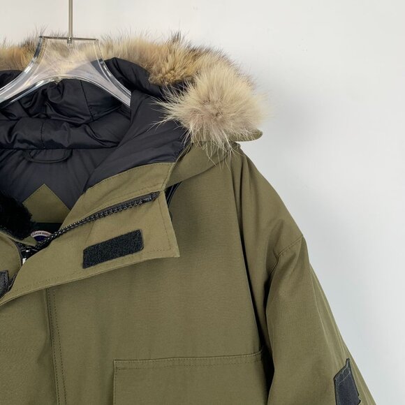 Canada Goose Mens Khaki Parka With Faux Fur Hood & Multiple Pockets Arctic Progr - Picture 3 of 8